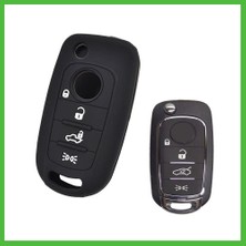 Bezos Fiat Egea Cronos 500X Toro Dodge Neon Uyumlu Silikon Oto Anahtar Kumanda Kabı Kılıf Siyah Arz