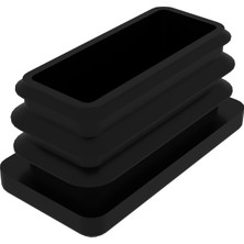 CATEKSSS 20X40 mm Profil Için Kademeli Içe Geçme Profil Tapası, Profil Kapak, Profil Tapa Siyah - 55’li Paket