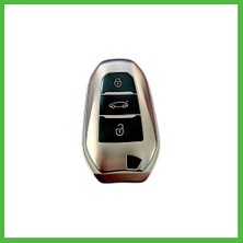 Bezos Peugeot 208-308-508-2008-3008-5008 Anahtar Uyumlu Silikon Oto Anahtar Kumanda Kabı Kılıf Füme Arz