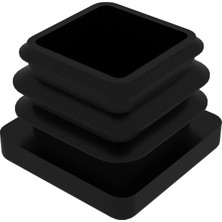 CATEKSSS 25X25 mm Profil Için Kademeli Içe Geçme Profil Tapası, Profil Kapak, Profil Tapa Siyah - 60’lı Paket