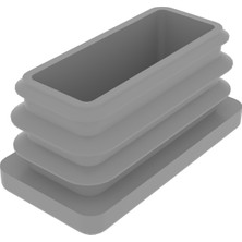 CATEKSSS 20X40 mm Profil Için Kademeli Içe Geçme Profil Tapası, Profil Kapak, Profil Tapa Gri RAL7035 - 4’lü Paket