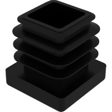 CATEKSSS 20X20 mm Profil Için Kademeli Içe Geçme Profil Tapası, Profil Kapak, Profil Tapa Siyah - 40’lı Paket