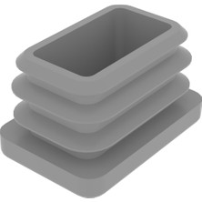 CATEKSSS 20X30 mm Profil Için Kademeli Içe Geçme Profil Tapası, Profil Kapak, Profil Tapa Gri RAL7035 - 46’lı Paket