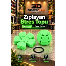 Mosso Steel Fosforlu Gece Parlayan Zıplayan Stres Topu Clicker Stres Topu – Lastik Mekanizmalı 3D Baskı Mekanik Fidget Oyuncak - Hoplaç - Zıplaç