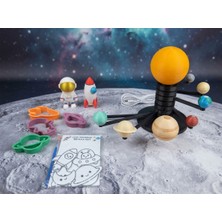 Arke-Tek Eğitici Gezegenler Uzay Seti-Işıklı-Astronot-Roket-Boyama Seti-13 Parça
