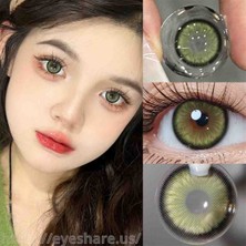 Derma Premium Gözü Büyük Gösteren Norko Green 1 Yıllık 12 Ay Kullanım Süreli Göz Kirpik Lensi