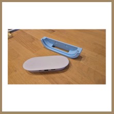Bezos 3D Baskı Duvar Montajlı Yatay Medya Oynatıcı Tutucu Kablo Çıkışlı Duvar Askısı Oval Cihaz Standı - Mavi 22
