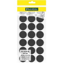 CATEKSSS Pacific Yuvarlak Yapışkanlı Sandalye Koltuk Mobilya Ayak Keçesi Felt 30 mm Siyah - 35’li Paket