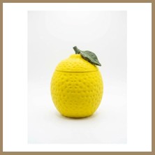 Bezos 3D Baskı Limon Şeklinde Kapaklı Saklama Kabı Dokulu Limon Kavanoz Dekoratif Meyve Kutusu Sarı 22