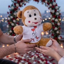 Ett Cazibiz Mutlu Aşıklar Tasarım Tişörtlü Sevimli Peluş MAYMUN-436946