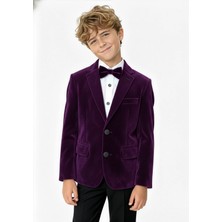 Sırrı Erkek Çocuk Kadife Tek Blazer Ceket