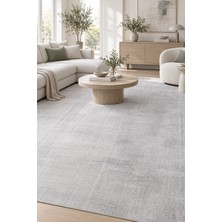 Roven Peluş Gri Yumuşak Kaymaz Tabanlı Yıkanabilir Modern Salon Mutfak Antre Halısı