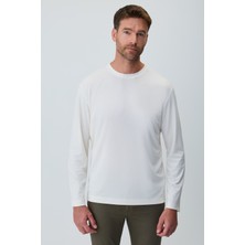 Morven  Erkek Ekru Bisiklet Yaka Rayon Sweatshirt