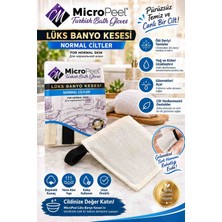 Öztürk Konsept Micropeel Lüks Banyo Kesesi Normal Ciltler Için Krem Renk Peeling ve Vücut Temizleme Kesesi Hamam ve Sauna  ve Banyo Kesesi