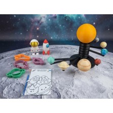 Arke-Tek Eğitici Gezegenler ve Uzay Seti-Gezegenler-Astronot-Roket-Boyama Seti