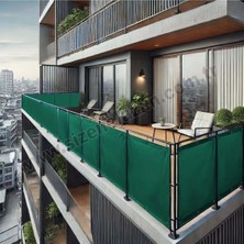 Tr Nelazım 150CM x 3.5m Yeşil Pvc Su Geçirmez Balkon Demiri Korkuluk Çit Branda, PVCBALKONB00314