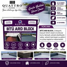 Quattro Home Bitü Ard Block Çift Bileşenli Kauçuk Bitüm Esaslı Su Yalıtım Kaplaması 20 Kg– Uv Dayanımlı, Elastik, Solventsiz Likit Membran