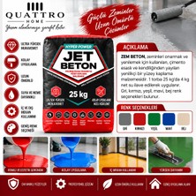 Quattro Home Jet Beton Hyper Power 25 kg  Gri Polimer Esaslı Kendiliğinden Yayılan Zemin Onarım ve Kaplama Harcı – Yüksek Mukavemetli Renkli Zemin Kaplaması