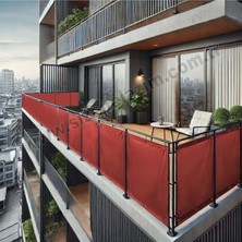 Tr Nelazım 50CM x 1m Kahverengi Pvc Su Geçirmez Balkon Demiri Korkuluk Çit Branda, PVCBALKONB0017