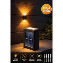 Chermik Tekli Solar Bahçe Aydınlatması Güneş Enerjili Duvar Lambası Çift Taraflı Aplik Işık LED Işık
