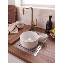 Çok Amaçlı Lavabo Içi Meyve Sebze Yıkama Kabı Otomatik Giderli Pratik Süzgeç