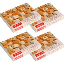 Aktürk Lokum Sade ve Beyaz Fındıklı 750 gr x 4 Adet