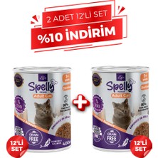 Spelly Kısır Kedi Yaş Maması Somonlu 400 gr x 24 Adet - 2 x 12'li Set