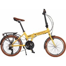 Carraro Flexi 121 21-V Vb Katlanır Bisiklet - Mat Sarı-Siyah-Bakır - 35 cm