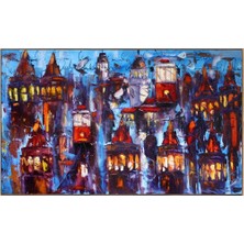 Simurg Sanatevi Istanbul Hayali Yağlı Boya Tablosu - Tuval Üzerine El Yapımı - 200 x 120 cm