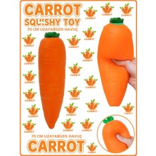 Oyuncak Sahili Havuç XL 70 cm Uzar Squeeze Sukuşi Carrot Havuç Şeklinde Squishi Yavaş Yükselir Çek Uzat Esnek Yeni Trend Sıkılabilir Skuşi Stres Oyuncak