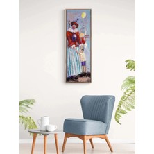 Simurg Sanatevi Bugün Bayram Günü Yağlı Boya Tablosu - Tuval Üzerine El Yapımı - 40 x 120 cm