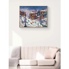 Simurg Sanatevi Kar Neşesi Yağlı Boya Tablosu - Tuval Üzerine El Yapımı - 80 x 60 cm