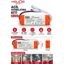 Helios Opto HS3422 Acil Aydınlatma Kiti 3W-50W LED Uyumlu 1-3 Saat Elektrik Kesintisi Destekli Acil Durum Aydınlatma Modülü