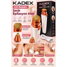 Kadex Şarjlı 2 Başlıklı Yüz Tüy Alıcı Epilasyon Aleti Kadınlar Için Kaş Bıyık Tüy Temizleme
