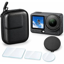 DJI Osmo Action 6 Uyumlu Tam Koruma Seti – Taşıma Çantası, Lens Kapağı ve 3 Parça Temperli Cam | Teknoroket GuardKit