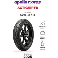 Apollo Actigrip F8 90/90-18 51P Tubeless Ön Motosiklet Lastiği (2025)