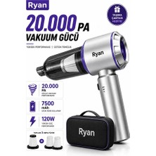 Ryan Araç Içi Süpürge Kablosuz Şarjlı El Süpürgesi 20.000PA Gerçek Emiş Gücü 120W Güç 7500MAH Güçlendirilmiş Batarya RY-VC10