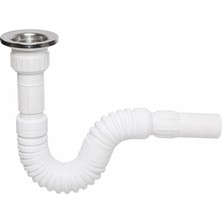 Aqua Bagno Basic Körüklü Lavabo Pis Su Çıkış Sifonu - Paslanmaz Delikli Süzgeç Dahil - 90.99.60.05