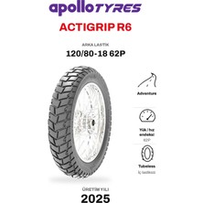 Apollo Actigrip R6 120/80-18 62P Tubeless Arka Motosiklet Lastiği (2025)