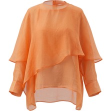 Perry Uçuşan Pelerin Bluz Orange