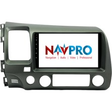 Honda Civic Fd6 (2006-2012) Uyumlu 9''inç Multimedya Navpro 4gb Ram 64GB Hafıza Geri Görüş Kamerası