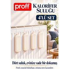 proff 4'lü Askılı Dikey Kalorifer Suluğu - Petek Için Doğal Oda Nemlendirici Su Kabı - Petek Suluk
