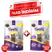 Spelly Yetişkin Kedi Yaş Maması Tavuklu 85 gr x 48 Adet - 2 x 24'lü Set