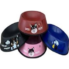 Pets Clup Çelik 30 cm Renkli Desenli Mama Kabı