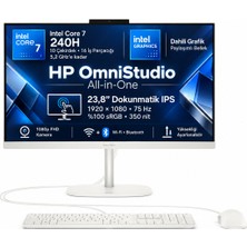 Hp Omnistudio 24-CU0015NT Intel Core 7 240H 24GB 1tb SSD 23.8 Inç IPS Fhd Dokunmatik Beyaz All In One Pc Snertech D62KSEA S4