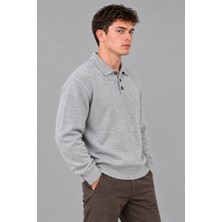 Stil Kombin Oversize Düğmeli Yaka Örgü Kazak Dp 17501_10063