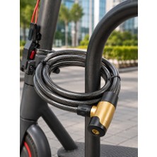 24 mm Kalın Çelik Halatlı Motosiklet ve Bisiklet Kilidi 200 cm Anahtarlı Güvenlik Kilidi
