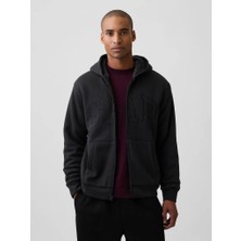 Relaxed Gap Logo Sherpa Astarlı Fermuarlı Sweatshirt
