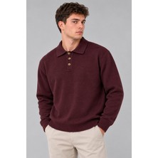 Stil Kombin Oversize Düğmeli Yaka Örgü Kazak Dp 17501_10063