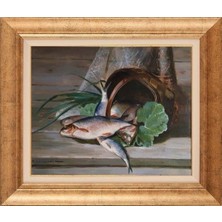 Simurg Sanatevi Ziyafet Öncesi Yağlı Boya Tablosu - Tuval Üzerine El Yapımı - 50 x 40 cm